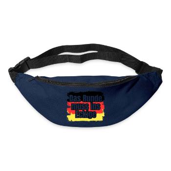 Das Runde muss ins Eckige - Spruch - Gürteltasche - Navy - Vorne