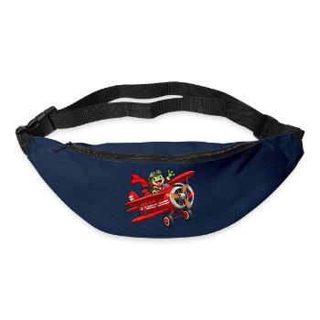 Frosch Pilot im roten Flugzeug roter Baron - Gürteltasche - Navy - Vorne
