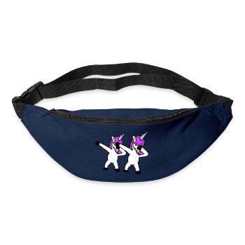 2 Einhörner Dabbing Dab Tanz Party Pose Geste Team - Gürteltasche - Navy - Vorne