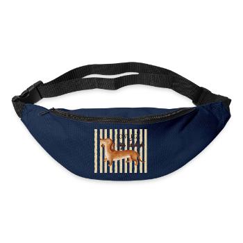 Low Legs High Standards – Lustiger Dackel - Gürteltasche - Navy - Vorne