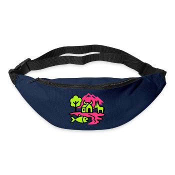 Naive Pop-Art Landschaft - Gürteltasche - Navy - Vorne