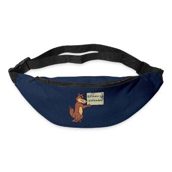 Hindernisse? Nutze die Chance! – Cartoon Wolf - Gürteltasche - Navy - Vorne