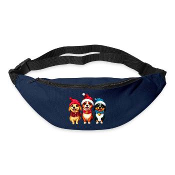 Hunde Weihnachten - Gürteltasche - Navy - Vorne