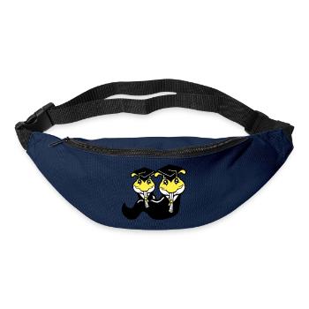 2 caterpillars school leaving certificate high school diploma passed college - Bum bag - navy - Front