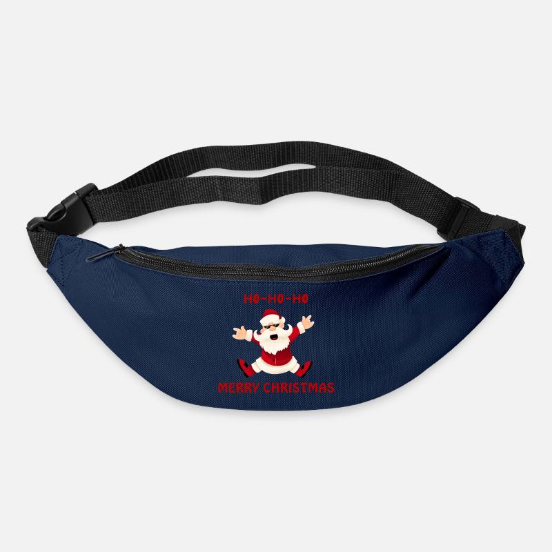 Fröhlicher springender Santa - Gürteltasche - Navy