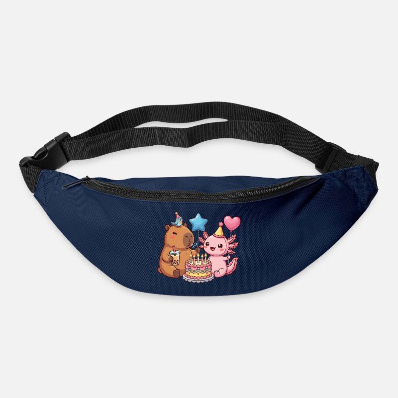 Capybara Axolotl Vogel Geburtstagsparty - Gürteltasche - Navy