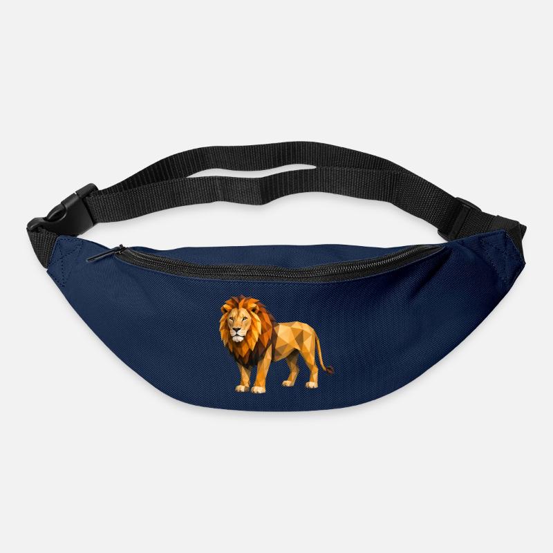 Low Poly Löwe Gelb Orange - Gürteltasche - Navy