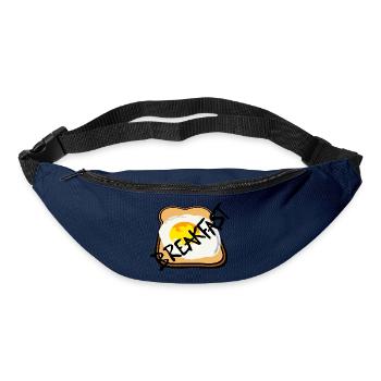 Toast mit Spiegelei Grafik - Gürteltasche - Navy - Vorne
