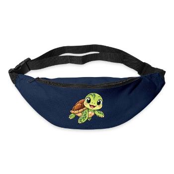 Schildkröte Kawaii Style – Süßes Tiermotiv - Gürteltasche - Navy - Vorne