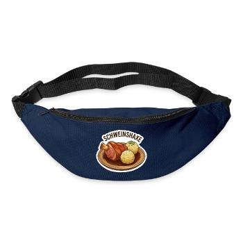 Schweinshaxe Plate Sticker Optik  - Gürteltasche - Navy - Vorne
