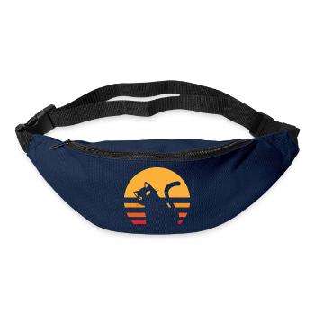 Katze Sonnenuntergang - Gürteltasche - Navy - Vorne