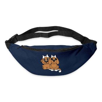2 Équipe de chiens Deux amis Petites amies Couple Équipage - Sac banane - marine - Devant