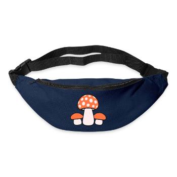 3 Mushrooms Three Group Dotted Family Fungi Nature - Bum bag - navy - Front
