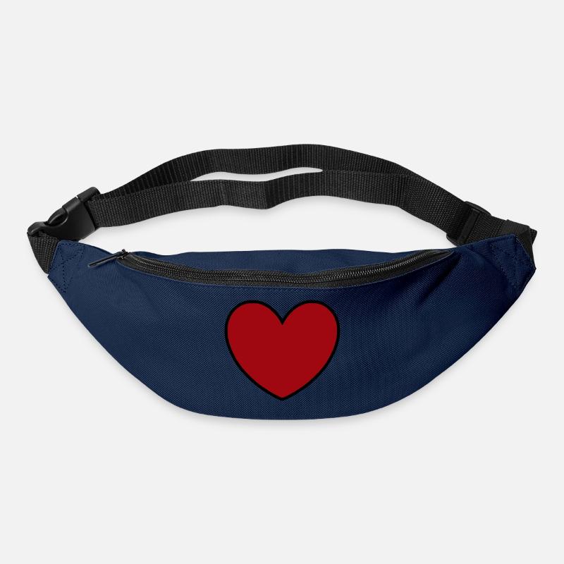 rotes Herz rot Geschenk Valentinstag - Gürteltasche - Navy