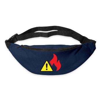 Fire Warning Solid Icon Flame Safety Symbol - Bum bag - navy - Front