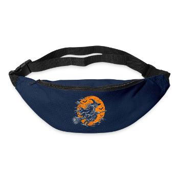Die Hexe auf dem Besen vor dem Vollmond - Gürteltasche - Navy - Vorne