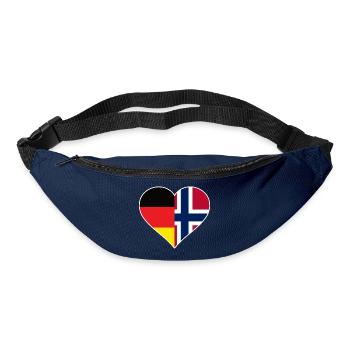 Deutsch-Norwegisches Flaggenherz - Gürteltasche - Navy - Vorne