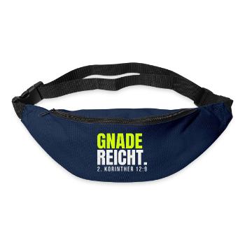 Gnade reicht – 2. Korinther 12,9 - Gürteltasche - Navy - Vorne