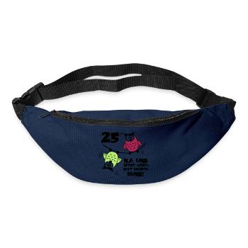 25. Geburtstag - Eulen "na und" - Gürteltasche - Navy - Vorne