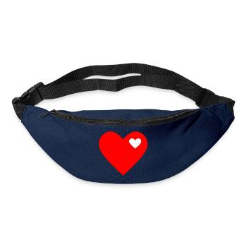 Rotes Herz rot Geschenk - Gürteltasche - Navy - Vorne