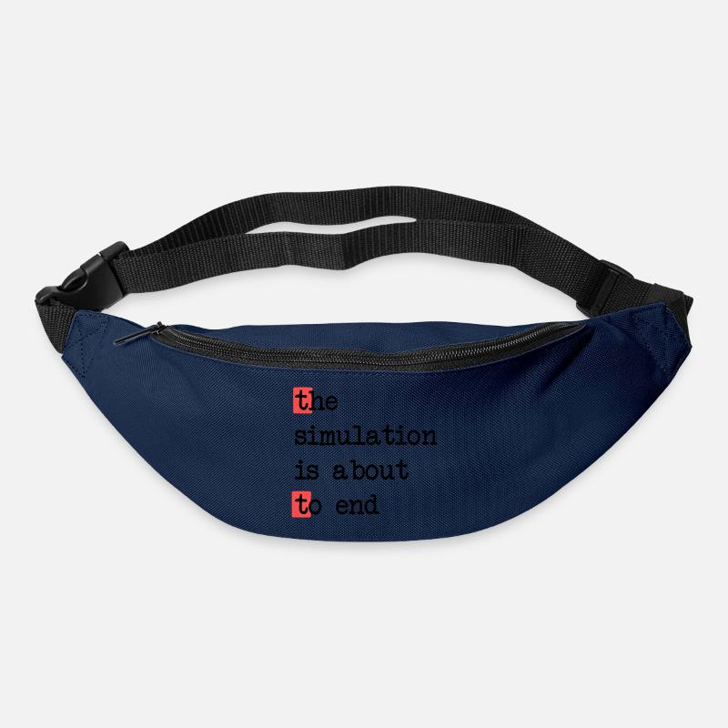 Das Ende der Simulation, Sci-Fi Matrix Humor Shirt - Gürteltasche - Navy