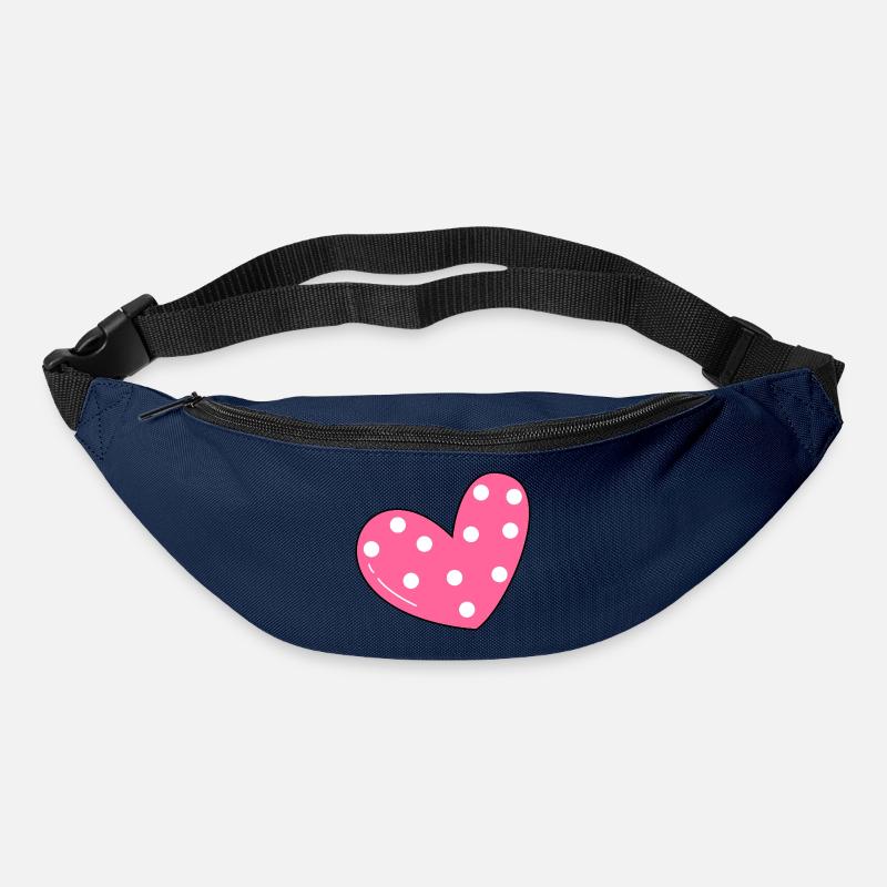 Herz-Muster - Gürteltasche - Navy