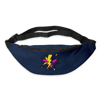 Gelber Strahl Neon-Explosion - Gürteltasche - Navy - Vorne