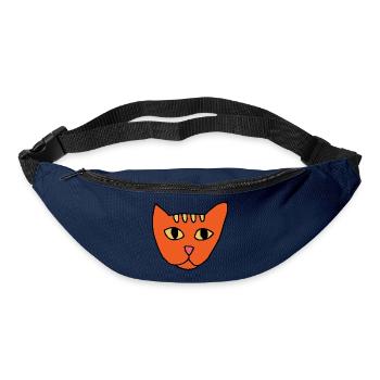 Orange Katzengesicht Pop-Art - Gürteltasche - Navy - Vorne