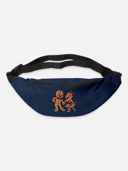 Pfefferkuchen Pärchen Weihnacht Liebe - Gürteltasche - Navy