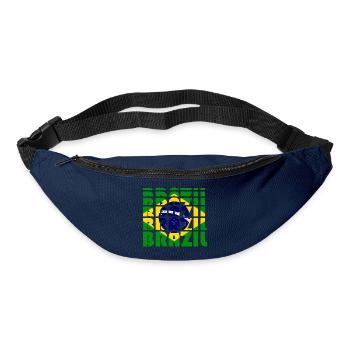 Brasilien Flaggen Grid Muster - Gürteltasche - Navy - Vorne