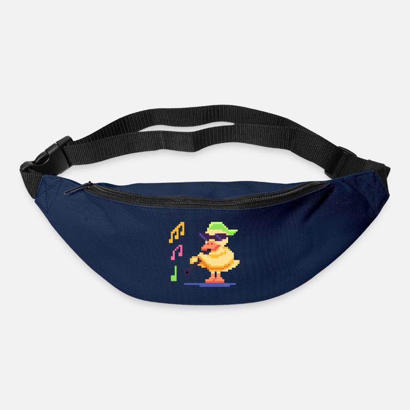 Pixel Art Duck spielt Musik - Gürteltasche - Navy