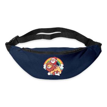 Lion Père Noël Noël - Sac banane - marine - Devant