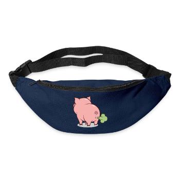 Dessin animé du cochon soufflant - Sac banane - marine - Devant