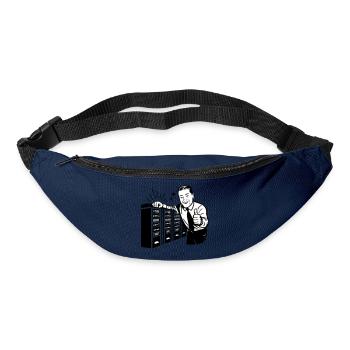 Retro IT Admin Smiling – Vintage Tech Support - Bum bag - navy - Front