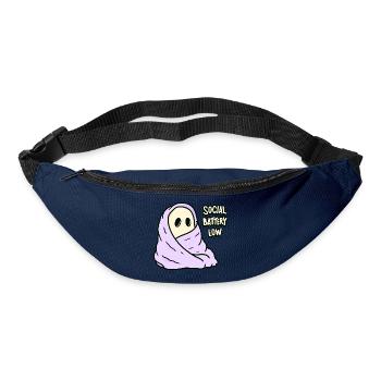 Kawaii Akku Leer Social Battery Low - Gürteltasche - Navy - Vorne