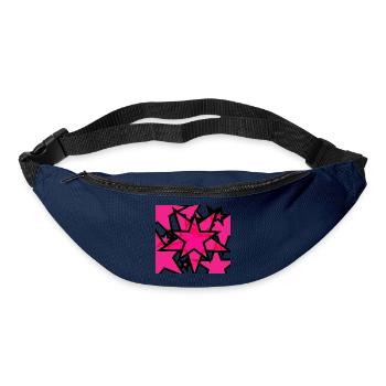 Kaleidoskopische Sternenexplosion Pink - Gürteltasche - Navy - Vorne