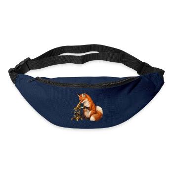 Fuchs mit Moos und Mikroskop - Gürteltasche - Navy - Vorne