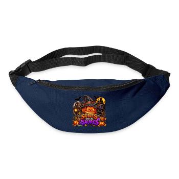 Süßes oder Saures Halloween Kürbis - Gürteltasche - Navy - Vorne