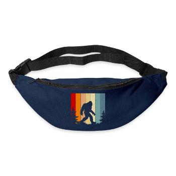 Retro Sunset Bigfoot Vintage Yeti Forest Trees - Gürteltasche - Navy - Vorne