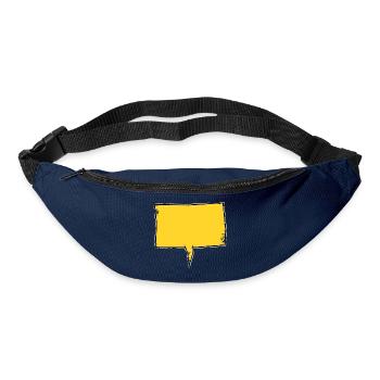 Eckige Sprechblase in Gelb used look - Gürteltasche - Navy - Vorne