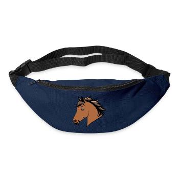 Cheval Chevaux Tête de cheval T-shirt Cadeau Cavalier - Sac banane - marine - Devant