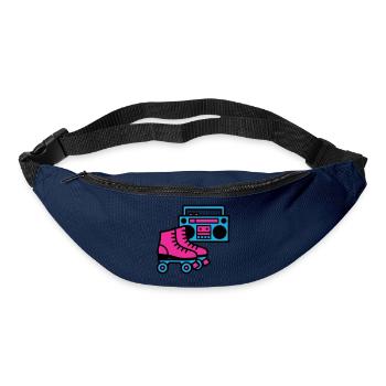 Rollschuhe Boombox 80er Retro - Gürteltasche - Navy - Vorne
