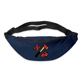 Feuerwehr Werkzeug Grafik - Gürteltasche - Navy - Vorne
