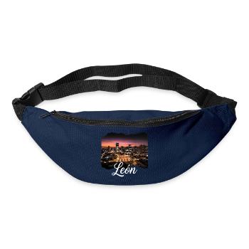 León Stadt bei Nacht - Gürteltasche - Navy - Vorne