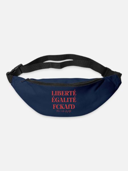 LIBERTÉ ÉGALITÉ FCKAfD Typografie Antifa Protest - Gürteltasche - Navy