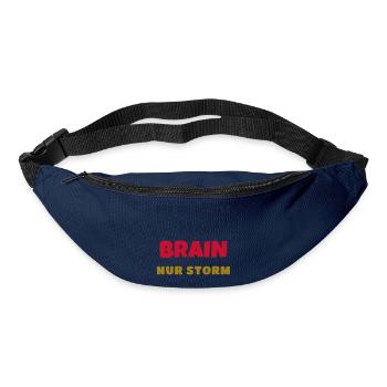 Brainstorming ohne Brain nur Storm Büro Spruch - Gürteltasche - Navy - Vorne