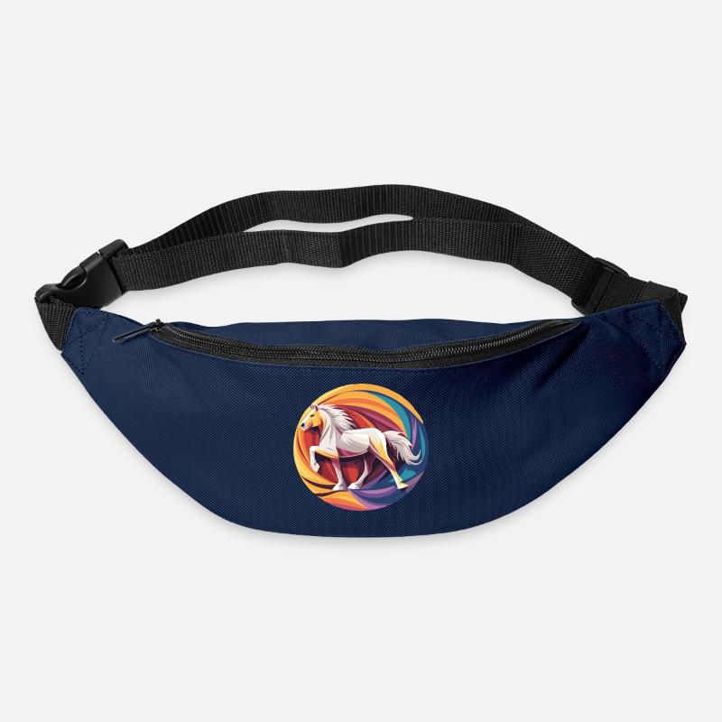 Islandpferd - Grafisch mit Hintergrund Variante 6 - Gürteltasche - Navy