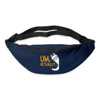 Lama Alpaka Um Actually Lustig Nerd Klugscheißer - Gürteltasche - Navy - Vorne