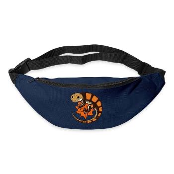 Salamander auf Herbstblatt - Gürteltasche - Navy - Vorne