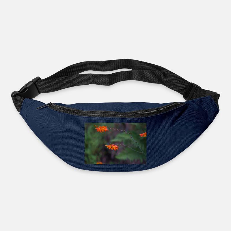 Orange Bloom on Arching Stem - Bum bag - navy